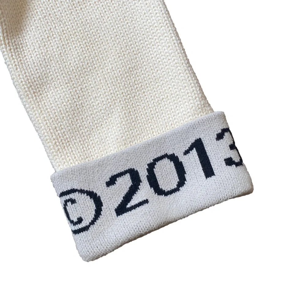 Off-White c/o Virgil Abloh Cream Knit Sweater Sz Small Logo Cuff 2013 Authentic - Picture 4 of 14
